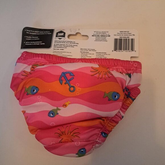 Reusable swim diappers size 1 pink orange 10-18 lb SwimSchool NWT - Picture 2 of 2